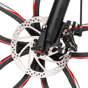 160mm mechanical disc brakes provide superior braking performance and durability,which guarantee a safety riding.
