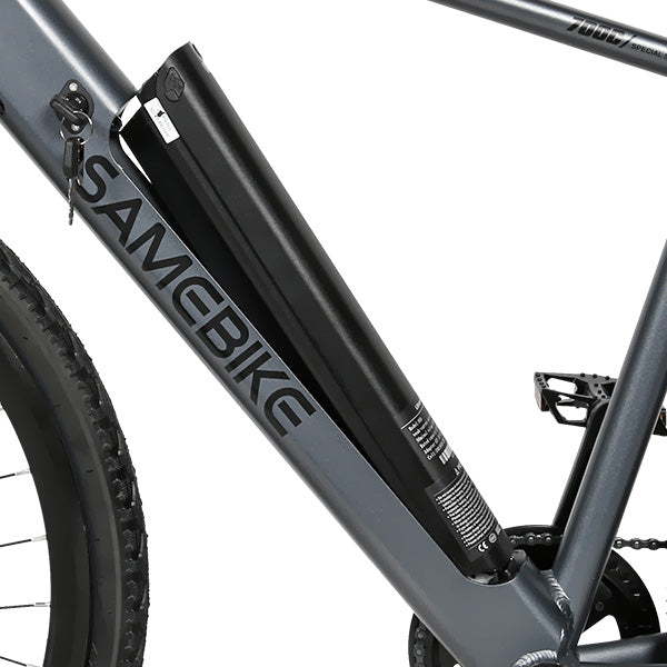 Removable frame-integrated battery, easy to operate and charge in an apartment.